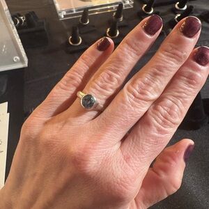 Silver and Sky Blue Topaz Ring Size 7.5